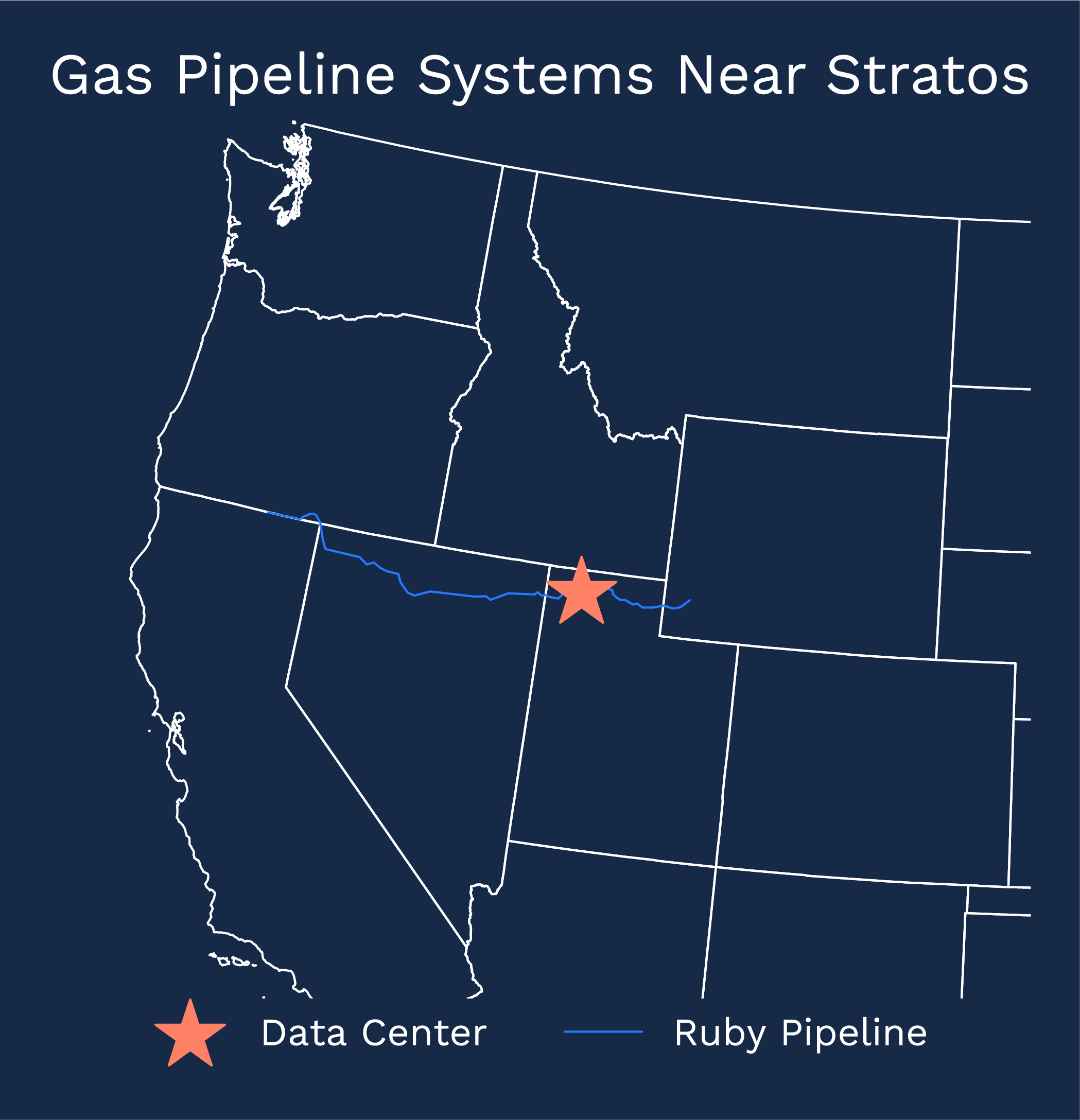 Map of Gas Pipeline Systems Near Stratos